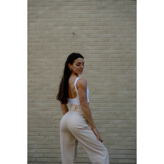 Egyenes szárú kosztümnadrág - Bézs