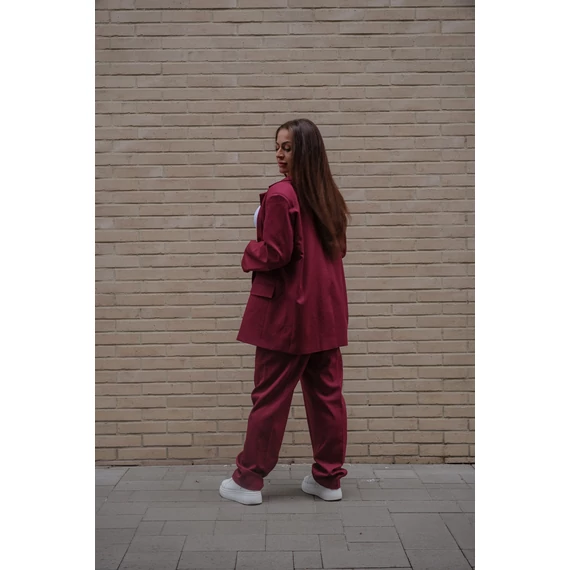 Egyenes szárú kosztümnadrág - Burgundy Bordó