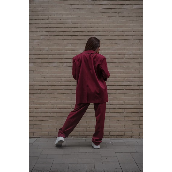 Egyenes szárú kosztümnadrág - Burgundy Bordó