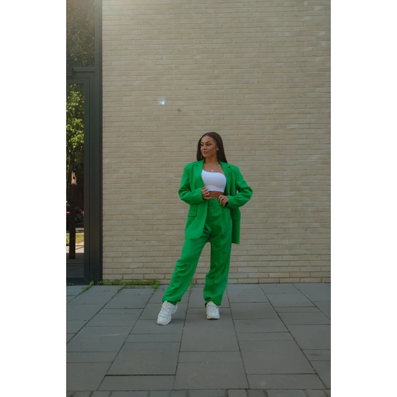 Egyenes szárú kosztümnadrág - Élénk Zöld
