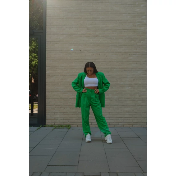Egyenes szárú kosztümnadrág - Élénk Zöld