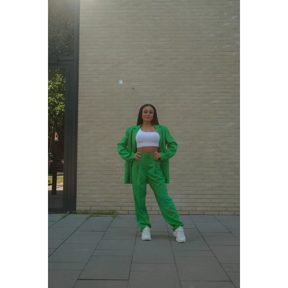 Egyenes szárú kosztümnadrág - Élénk Zöld