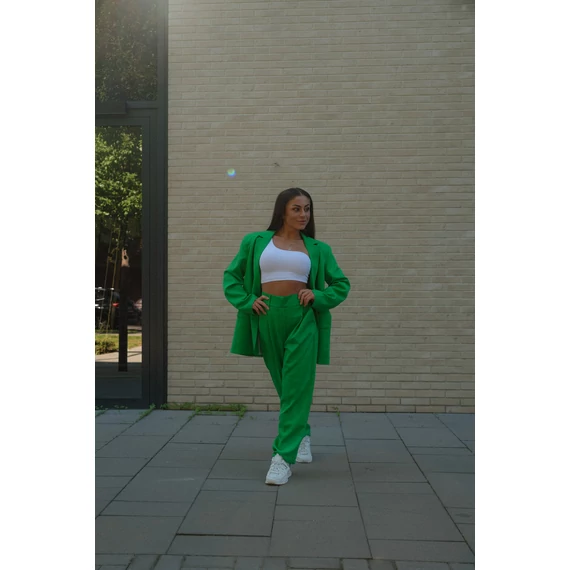 Egyenes szárú kosztümnadrág - Élénk Zöld