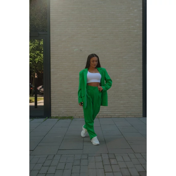 Egyenes szárú kosztümnadrág - Élénk Zöld