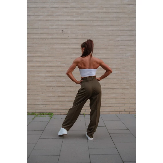 Egyenes szárú kosztümnadrág - Khaki