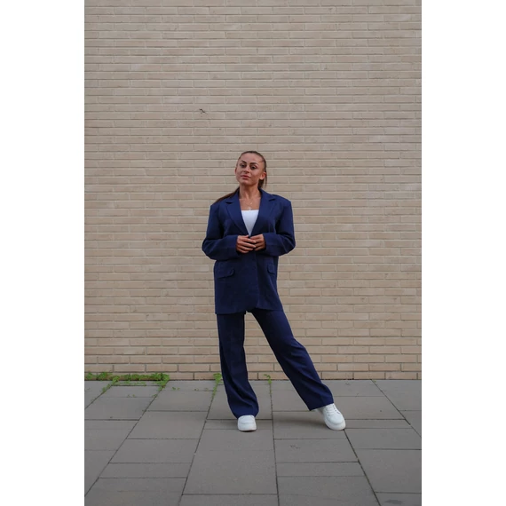 Egyenes szárú kosztümnadrág - Sötétkék