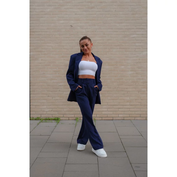 Egyenes szárú kosztümnadrág - Sötétkék