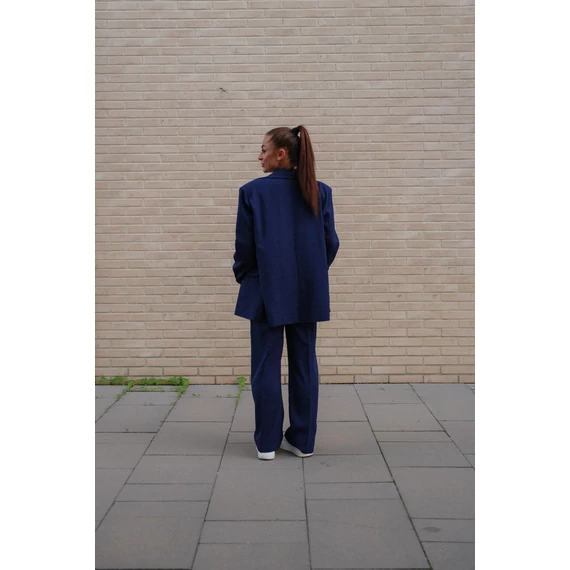 Egyenes szárú kosztümnadrág - Sötétkék