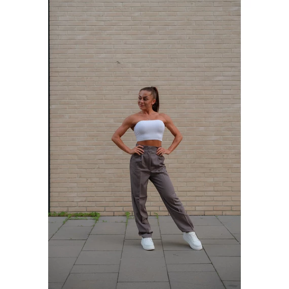 Egyenes szárú kosztümnadrág - Sötét Szürke