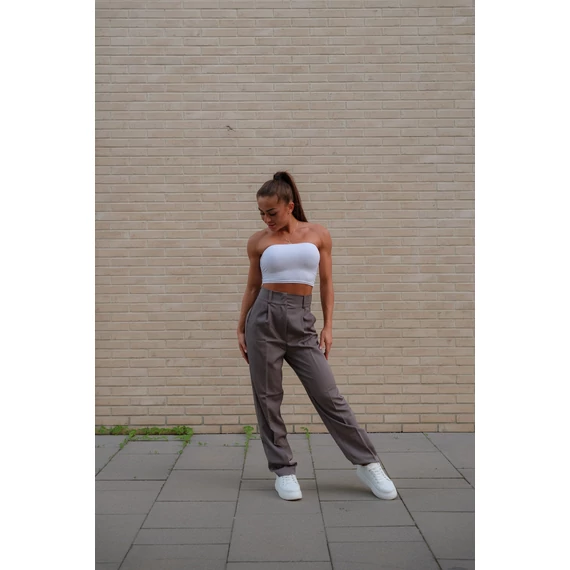 Egyenes szárú kosztümnadrág - Sötét Szürke