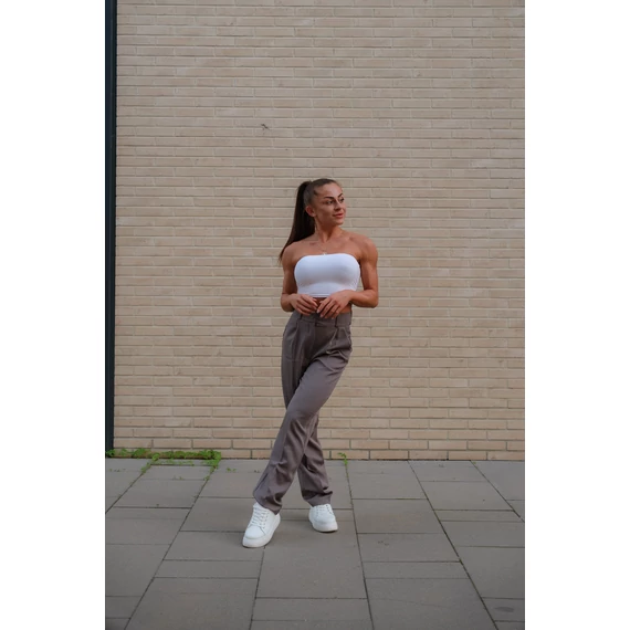 Egyenes szárú kosztümnadrág - Sötét Szürke