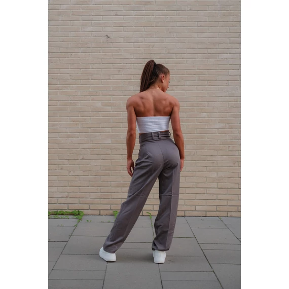 Egyenes szárú kosztümnadrág - Sötét Szürke