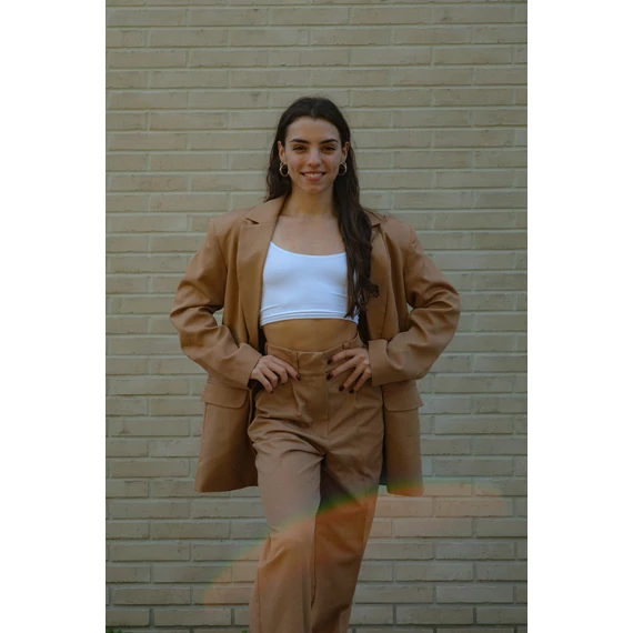 Egyenes szárú kosztümnadrág - Teve Barna