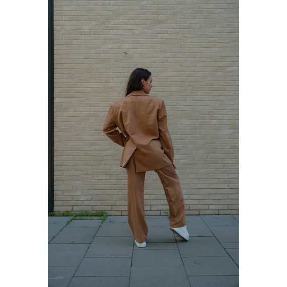 Egyenes szárú kosztümnadrág - Teve Barna