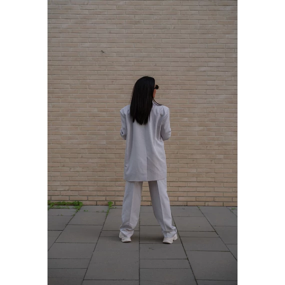 Egyenes szárú kosztümnadrág - Világos Szürke