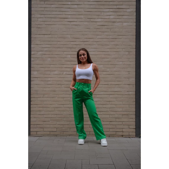 Széles szárú kosztümnadrág - Élénk Zöld