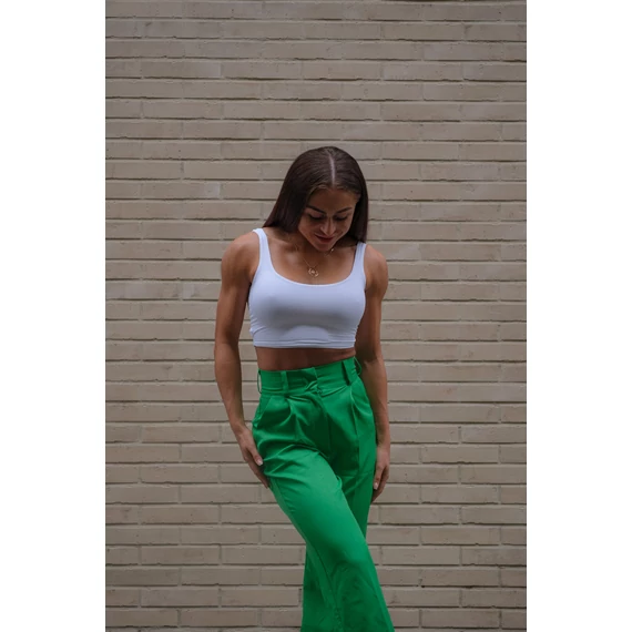 Széles szárú kosztümnadrág - Élénk Zöld