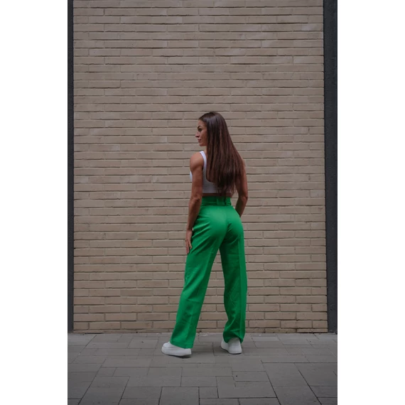 Széles szárú kosztümnadrág - Élénk Zöld