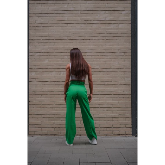 Széles szárú kosztümnadrág - Élénk Zöld