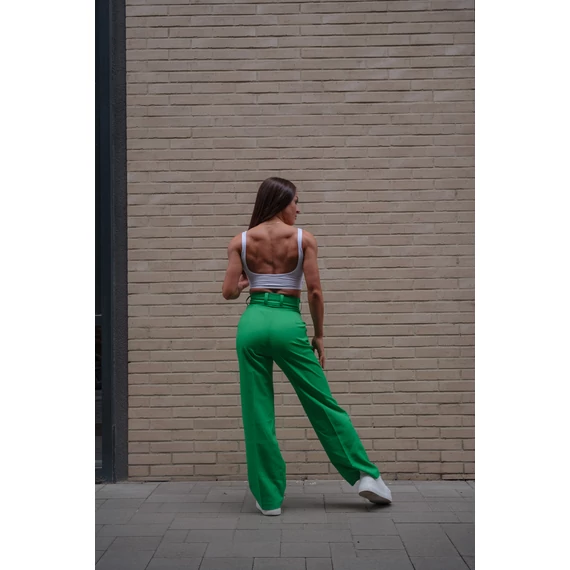 Széles szárú kosztümnadrág - Élénk Zöld
