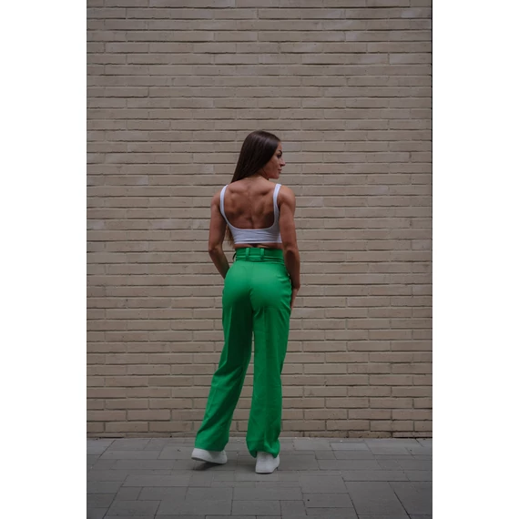 Széles szárú kosztümnadrág - Élénk Zöld