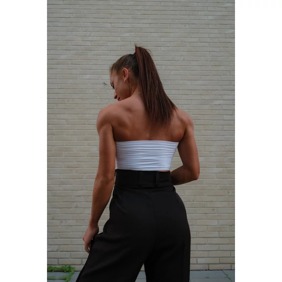 Széles szárú kosztümnadrág - Fekete