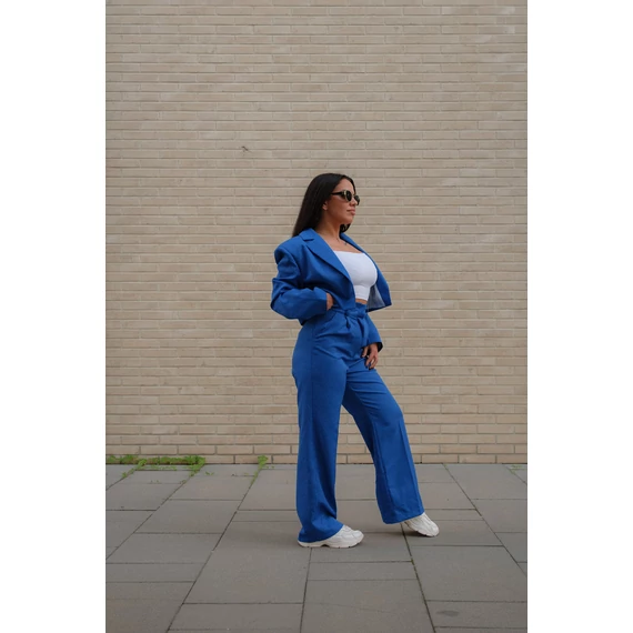 Széles szárú kosztümnadrág - Királykék