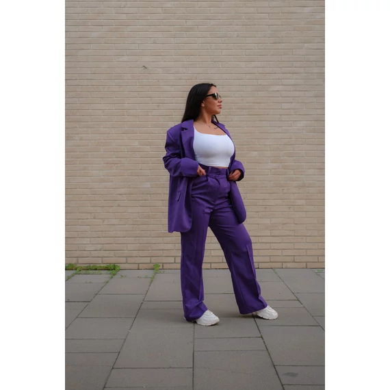 Széles szárú kosztümnadrág - Lila