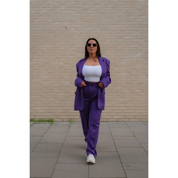 Széles szárú kosztümnadrág - Lila