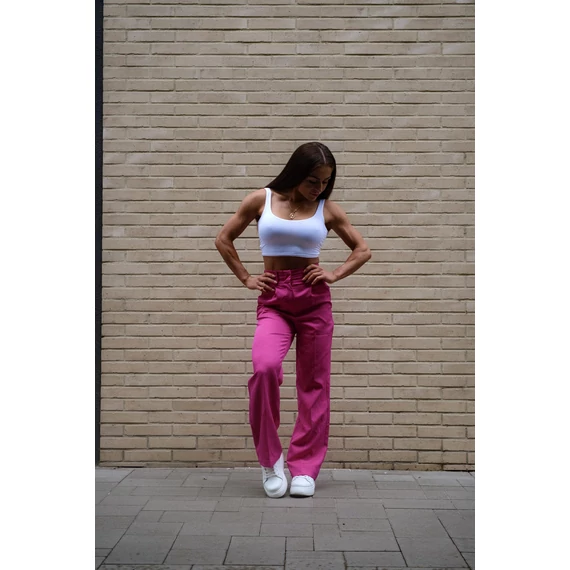 Széles szárú kosztümnadrág - Magenta