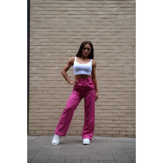 Széles szárú kosztümnadrág - Magenta