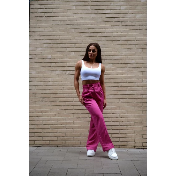 Széles szárú kosztümnadrág - Magenta