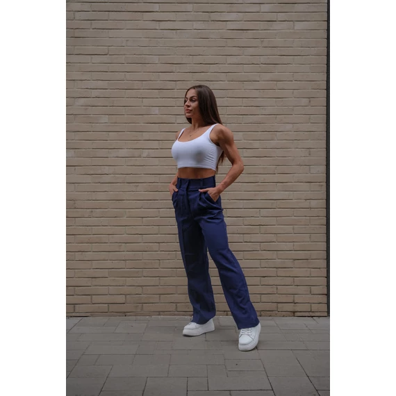 Széles szárú kosztümnadrág - Sötétkék