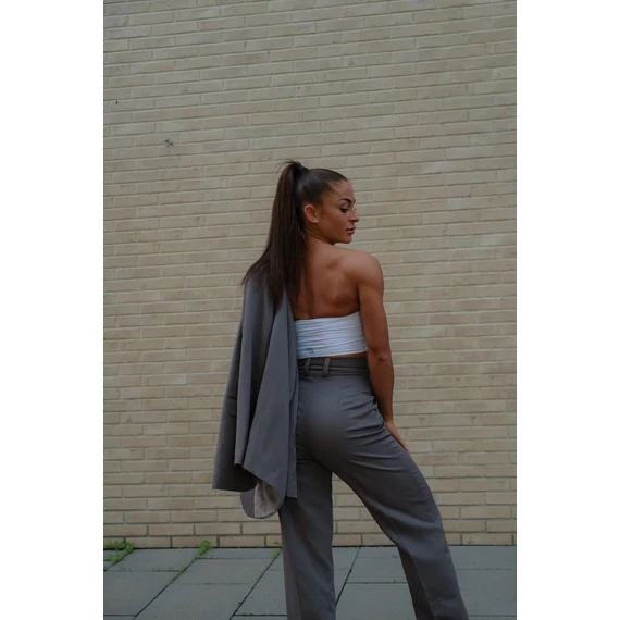 Széles szárú kosztümnadrág - Sötét Szürke