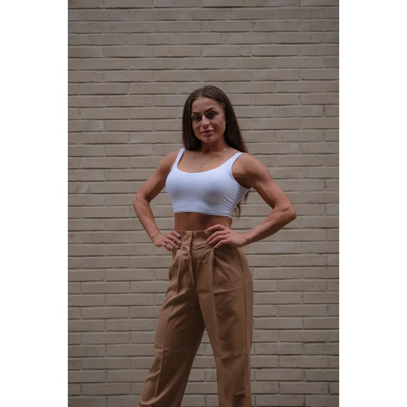 Széles szárú kosztümnadrág - Teve Barna