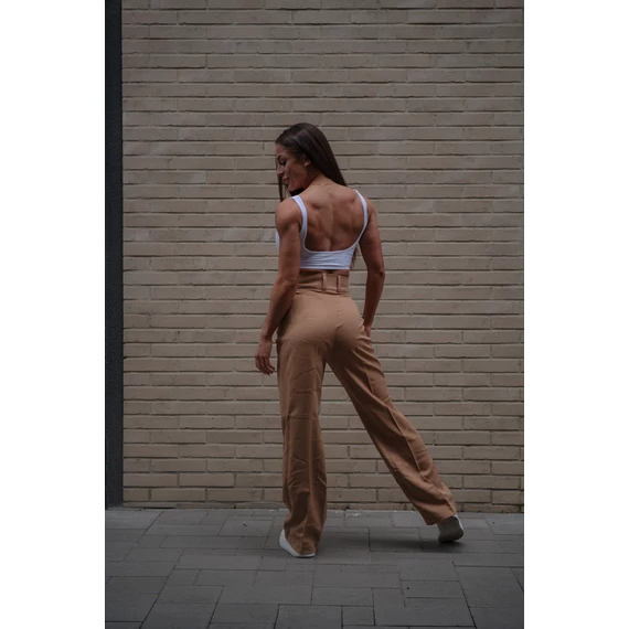 Széles szárú kosztümnadrág - Teve Barna